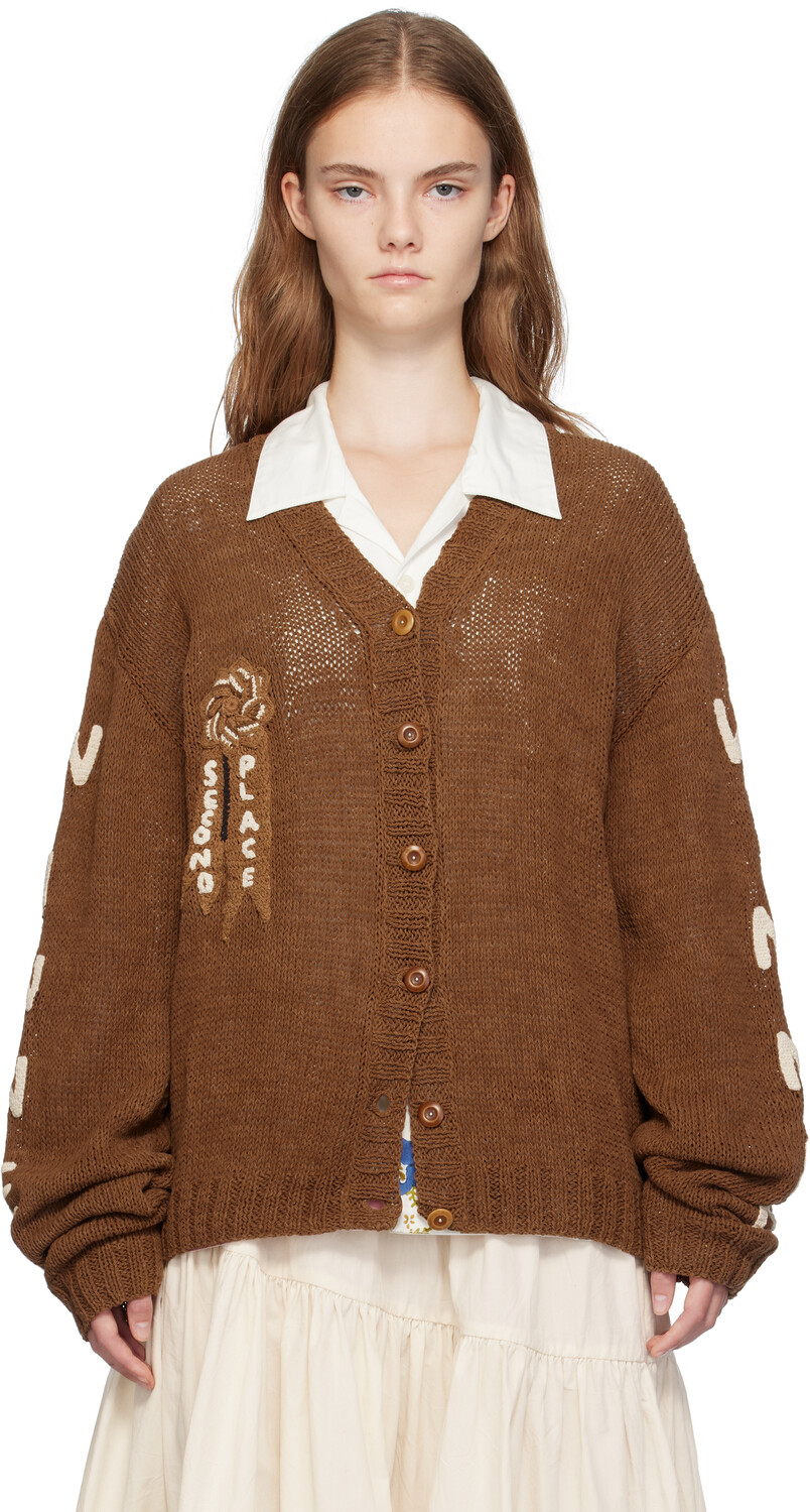 

Коричневый вязаный кардиган Twinsun Story mfg., Brown contest