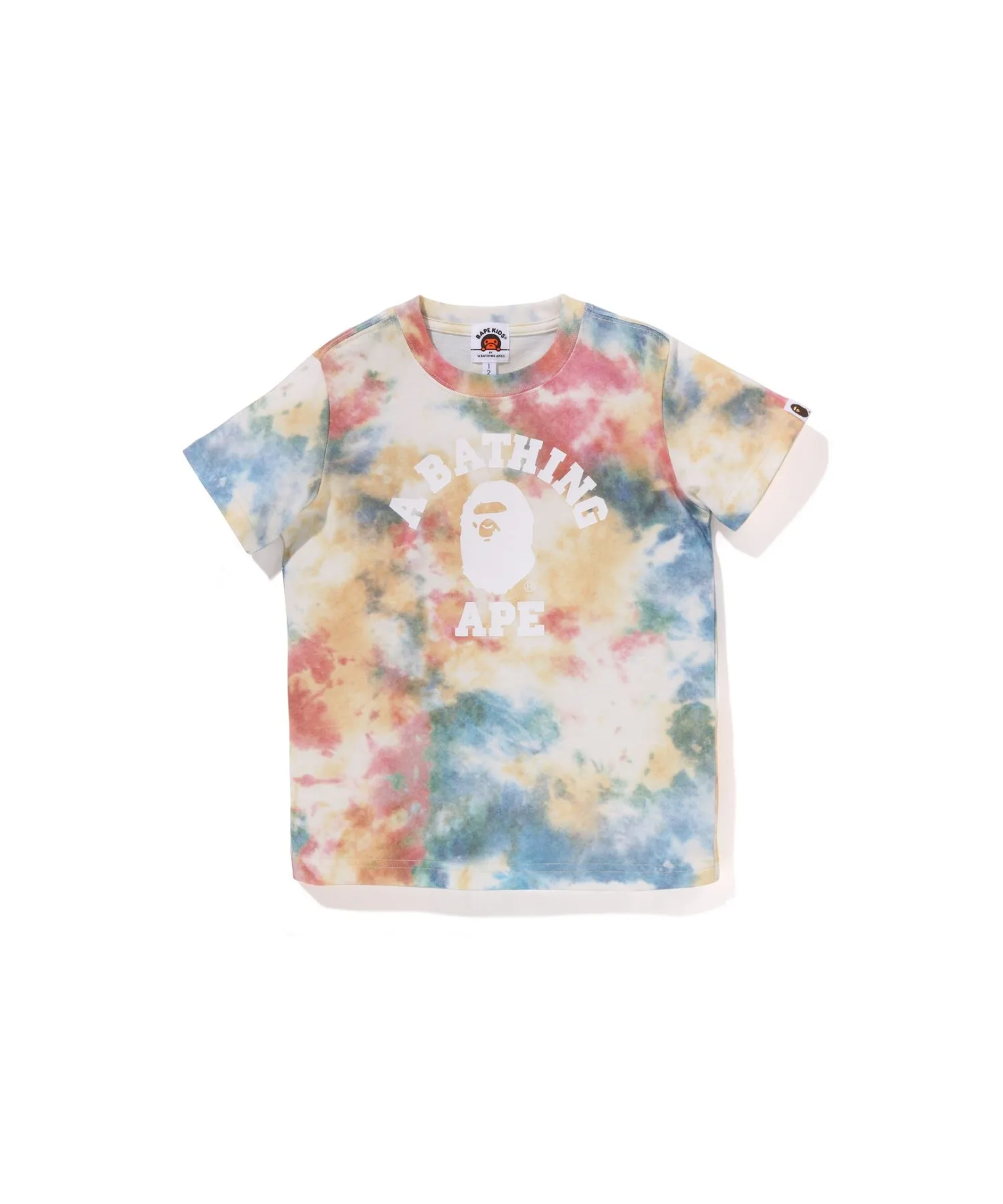 Футболка с принтом тай-дай COLLEGE TIE DYE TEE A BATHING APE синяя