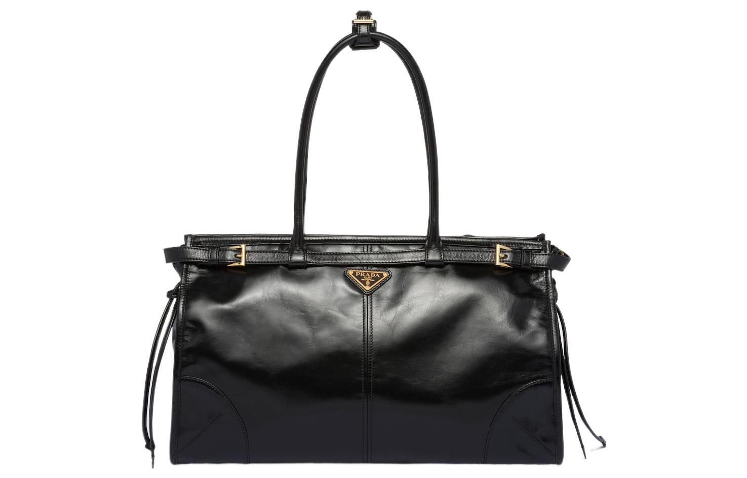 

PRADA Кожаная сумка через плечо большая женская черная