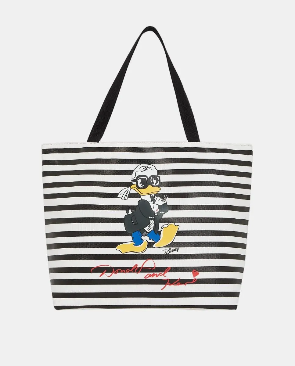 

Большая сумка через плечо из переработанного хлопка с магнитом Karl Lagerfeld, черный