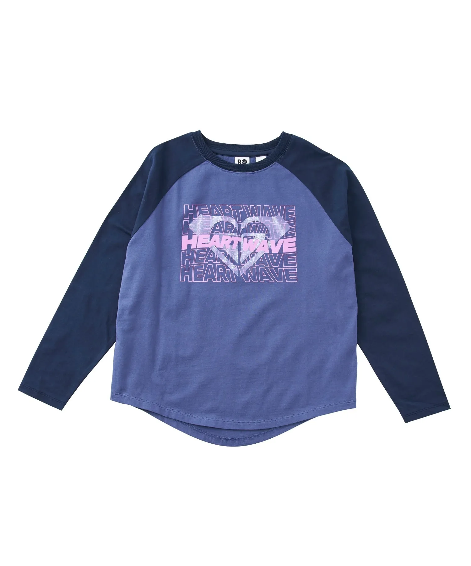 Детская футболка с длинным рукавом и рагланом Roxy MINI ROXY HEART WAVE синяя