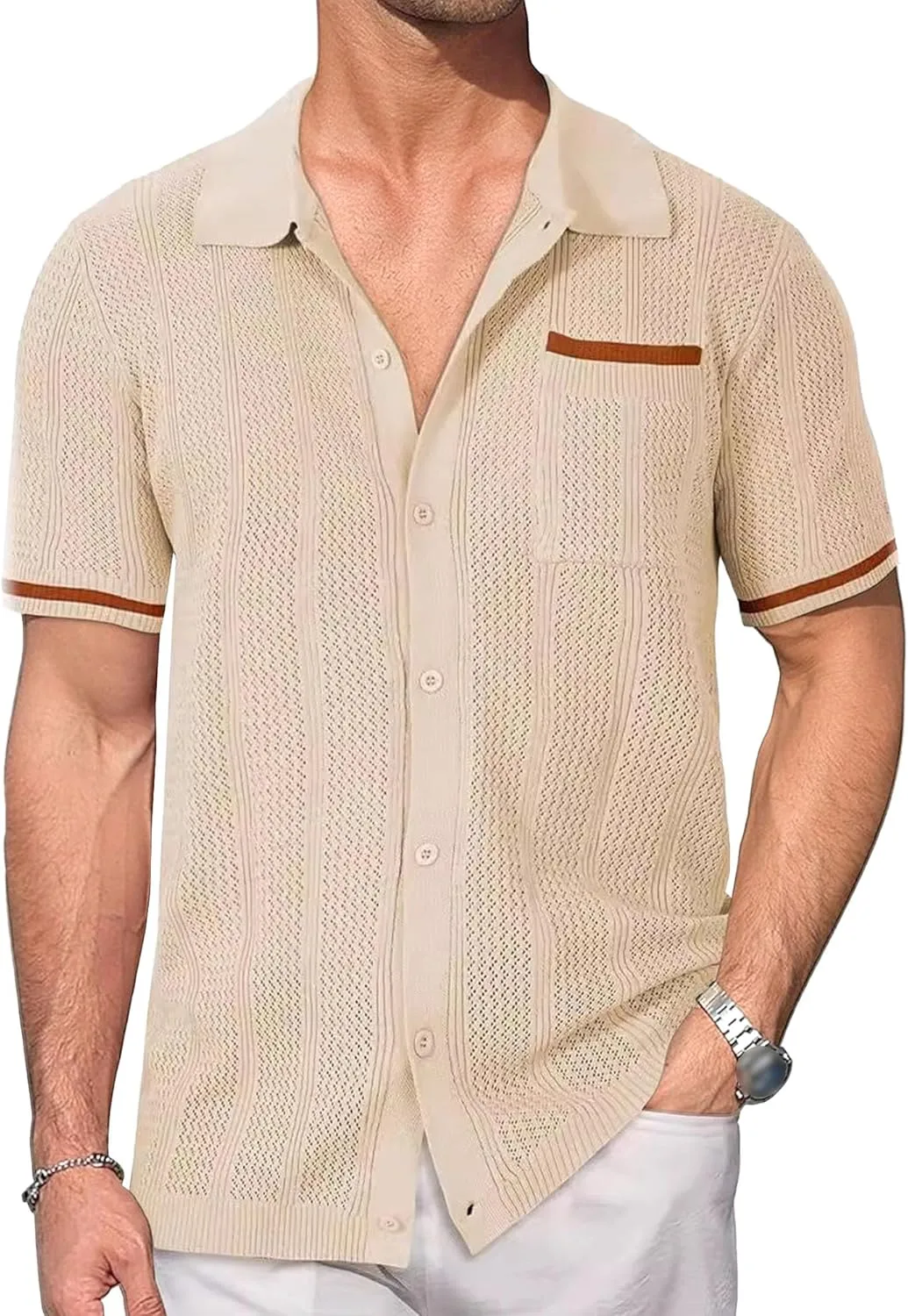 

Мужская вязаная поло с пуговицами PHJTOMK