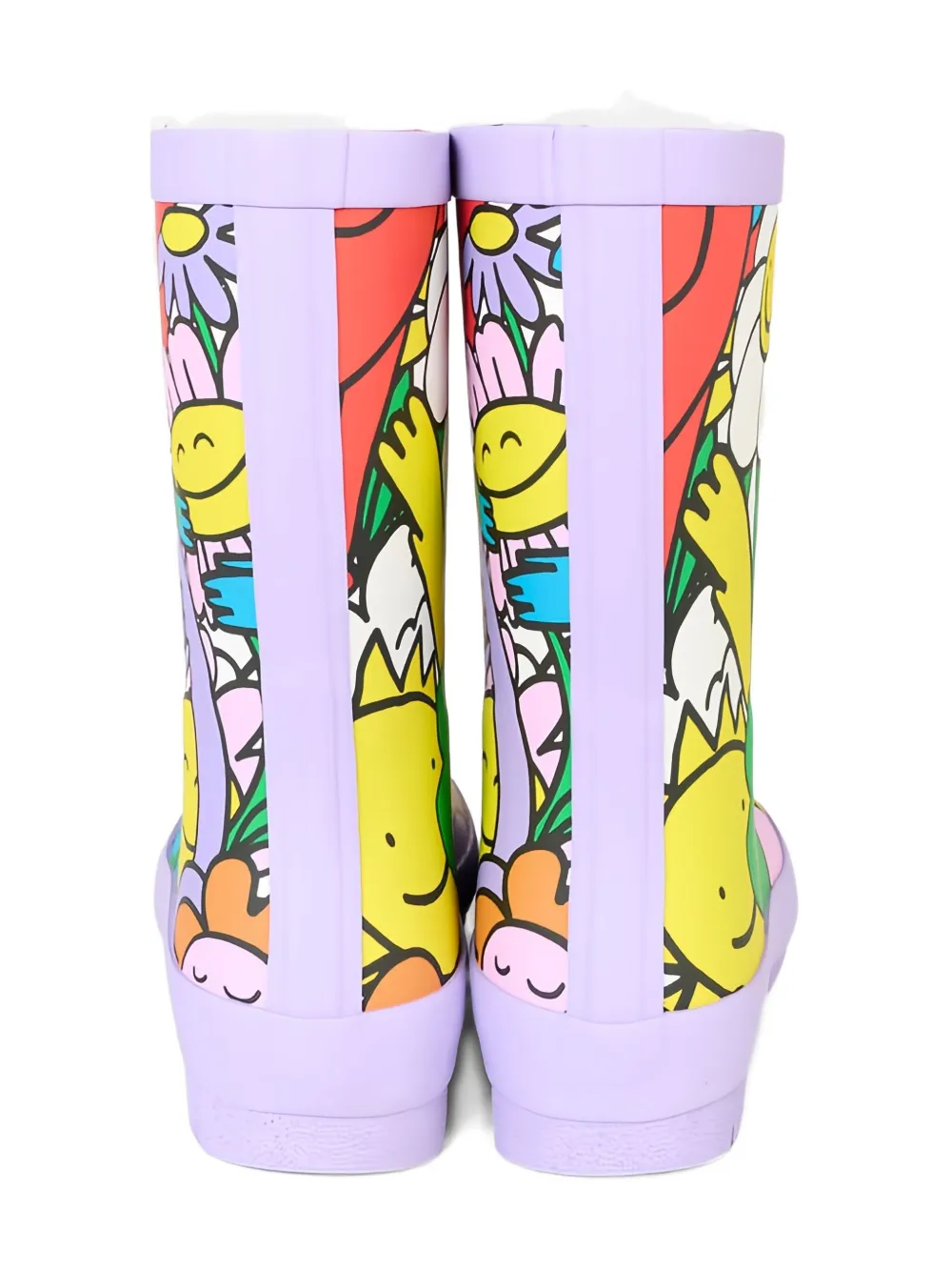 Галоши с принтом "Друзья Земли" Stella Mccartney Kids, фиолетовый — фото 4