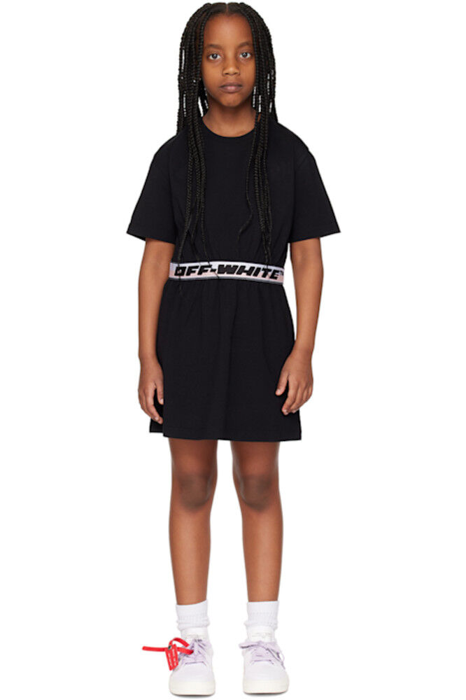 

Детское черное платье с круглым вырезом Off-White