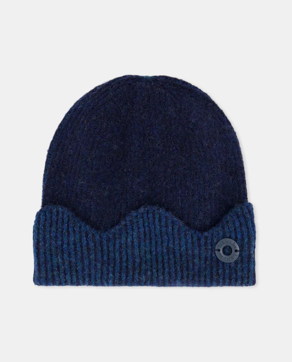 

Двухцветная вязаная шапка в рубчик Jo & Mr. Joe