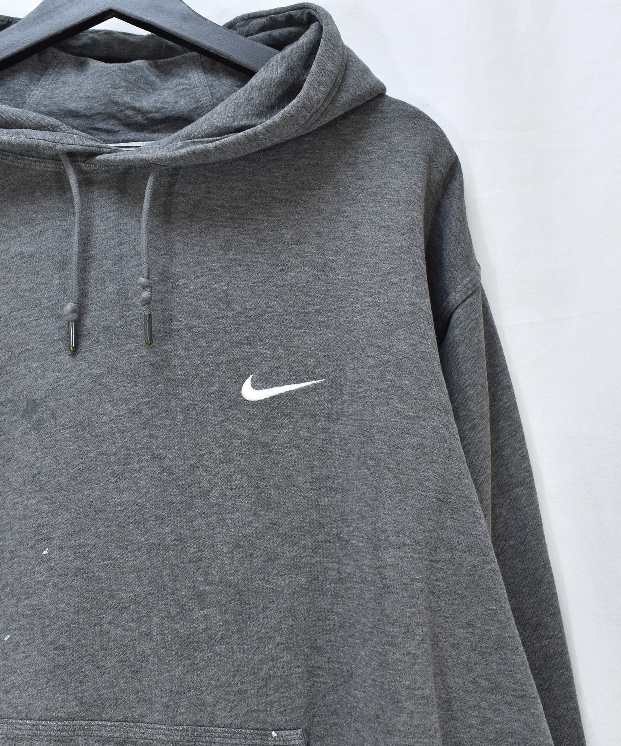 Винтажная толстовка Nike Swoosh с вышивкой, серая — фото 2