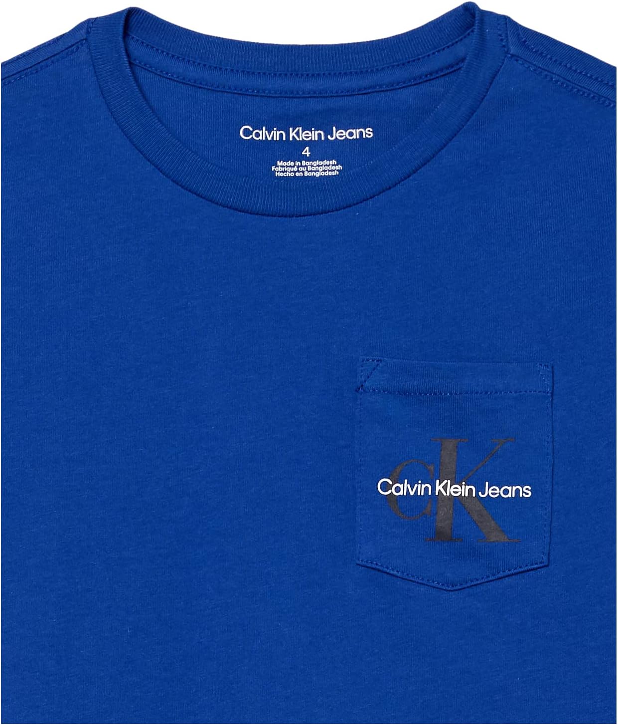 Футболка Calvin Klein Boys с коротким рукавом, карманом, логотипом и круглым вырезом, мягкая, удобная, свободного кроя, Classic Surf Web — фото 3