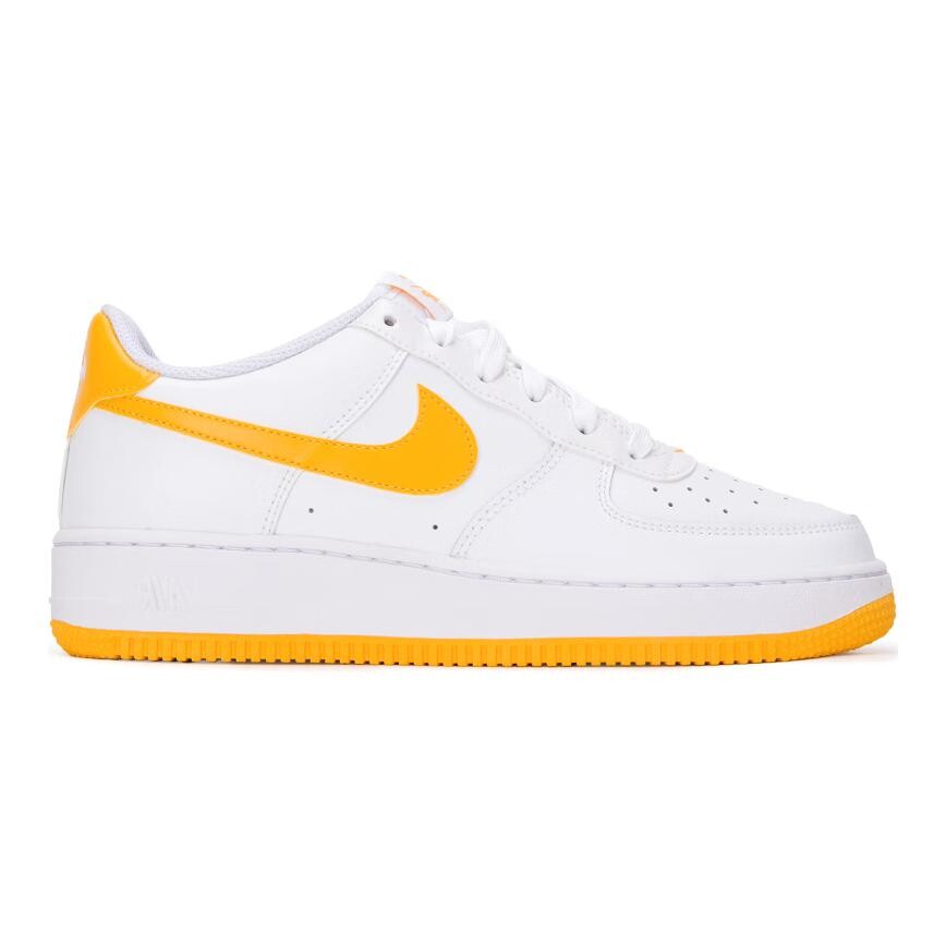 Кроссовки для скейтбординга Air Force 1 Kids GS Low-top White/Yellow Nike, белый/желтый — фото 2