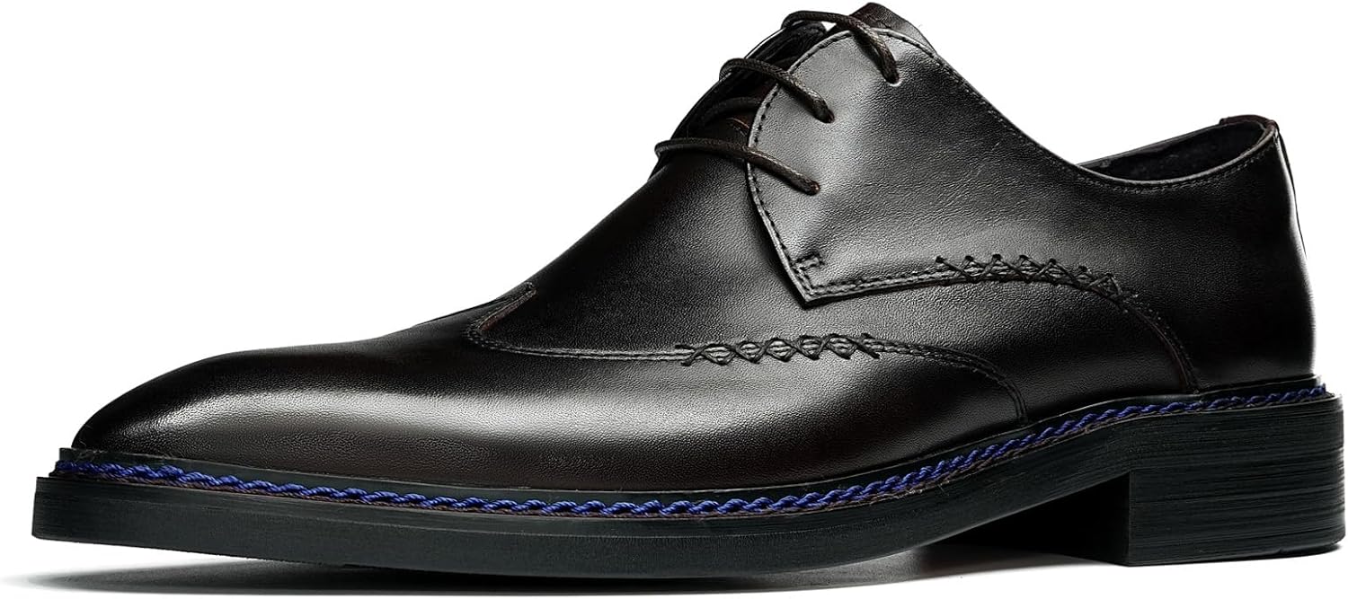 

Мужские классические туфли дерби для делового стиля, с крыльями, заостренный носок, гладкая кожа, формальные, для свадьбы, на работу, ежедневная носка 96178 Windhana, синий