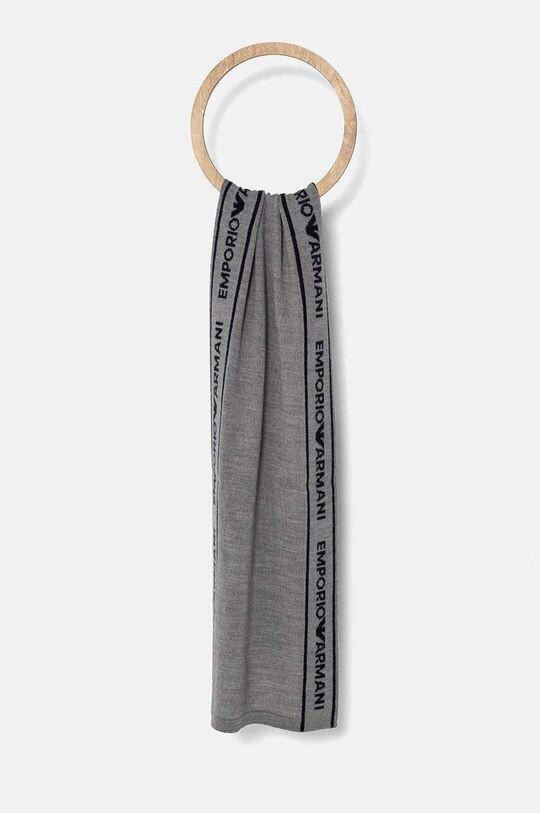

Детский шерстяной шарф Emporio Armani, серый