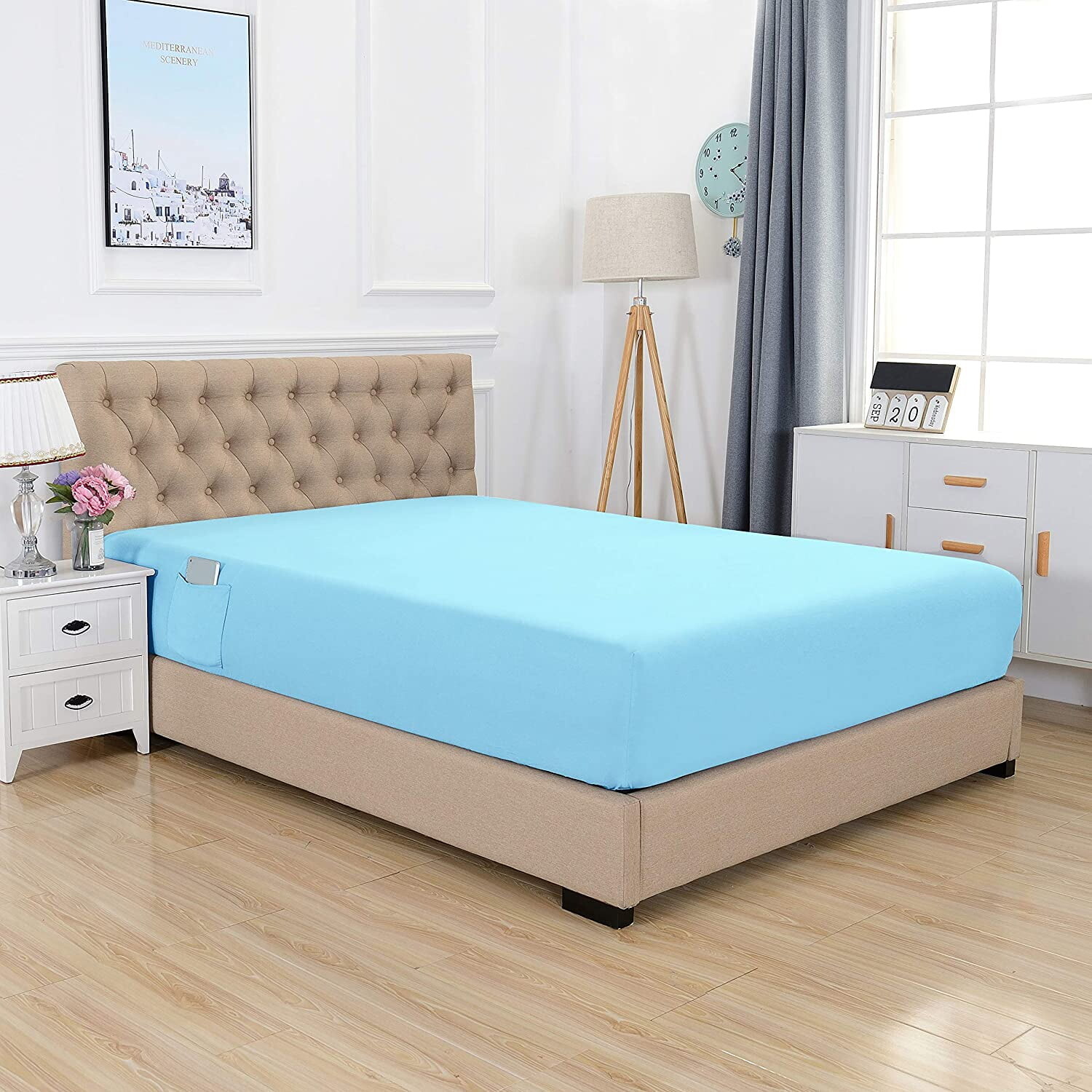 

Простыня с принтом Elegant Comfort Queen Aqua