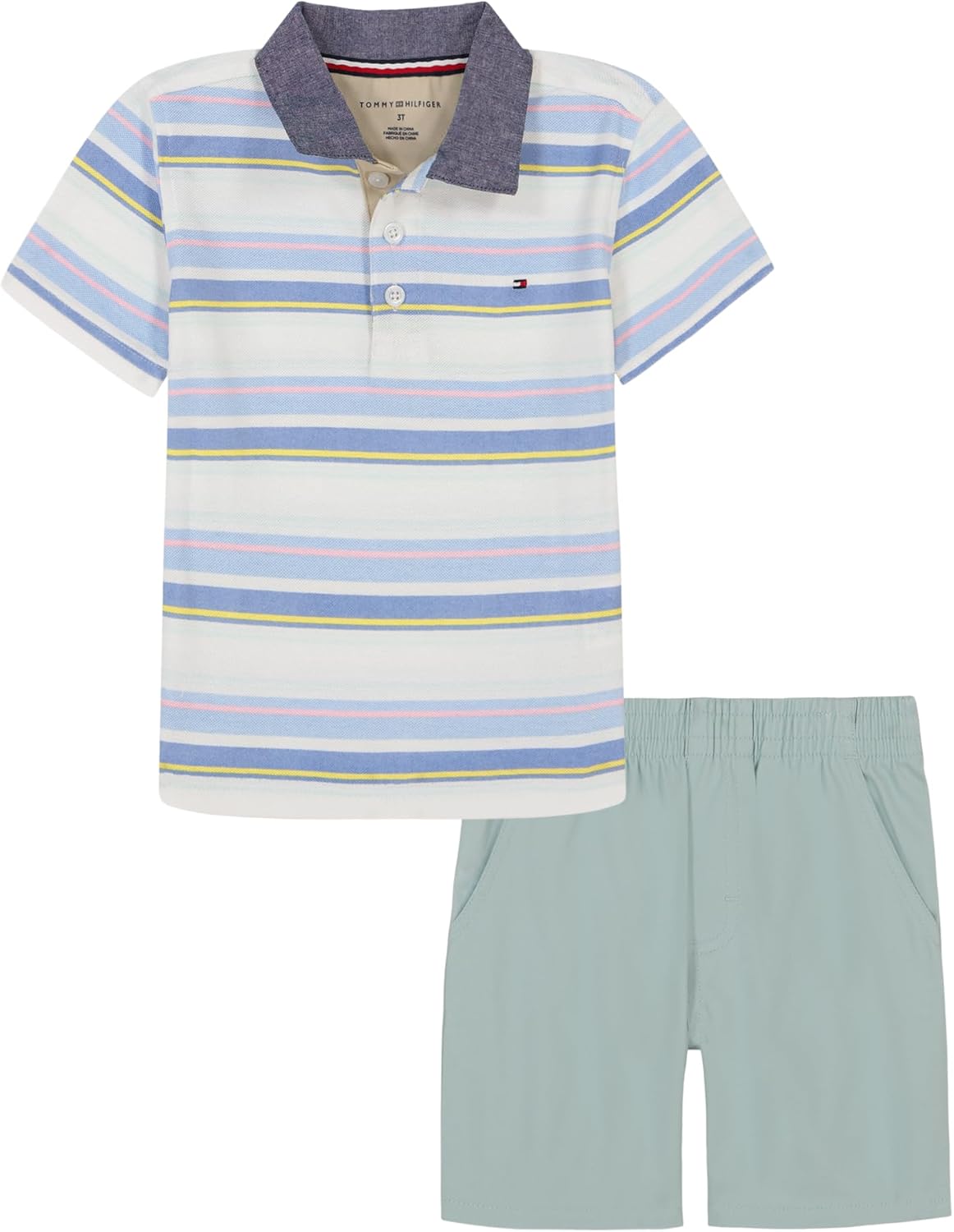

Комплект из двух поло-шорт Tommy Hilfiger для мальчиков, Stripe/Cloud Blue