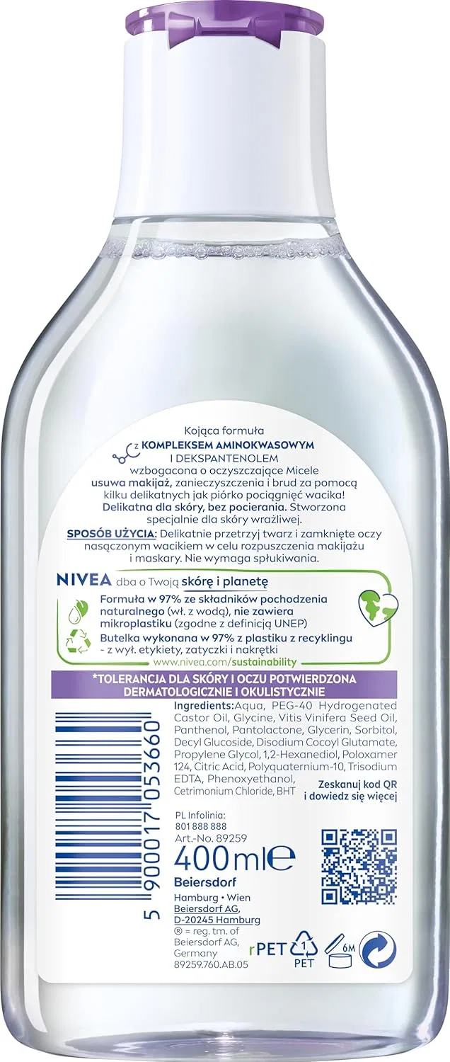 Мицеллярная вода Nivea — Для чувствительной кожи, 400 мл — фото 3