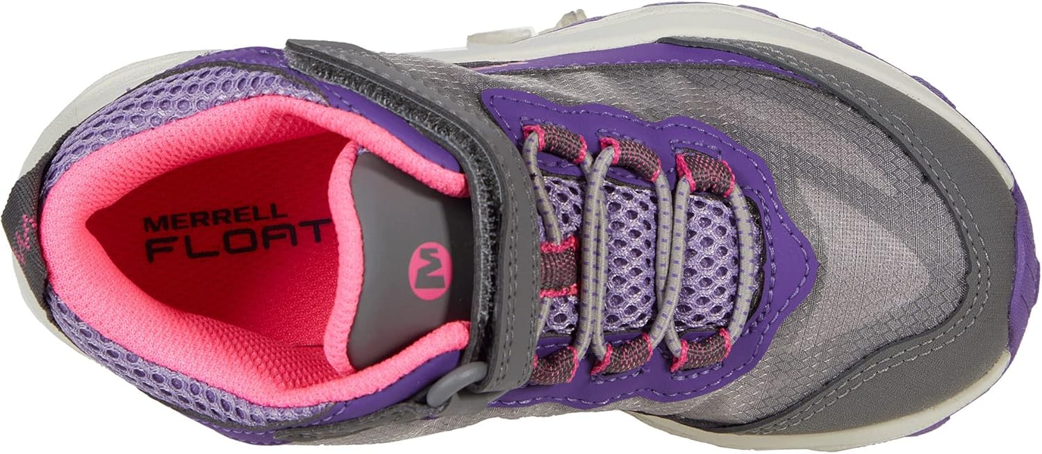 Детские унисекс ботинки Merrell Moab Speed Mid с альтернативной застежкой, водонепроницаемые, для походов, фиолетовый/розовый/серый — фото 2
