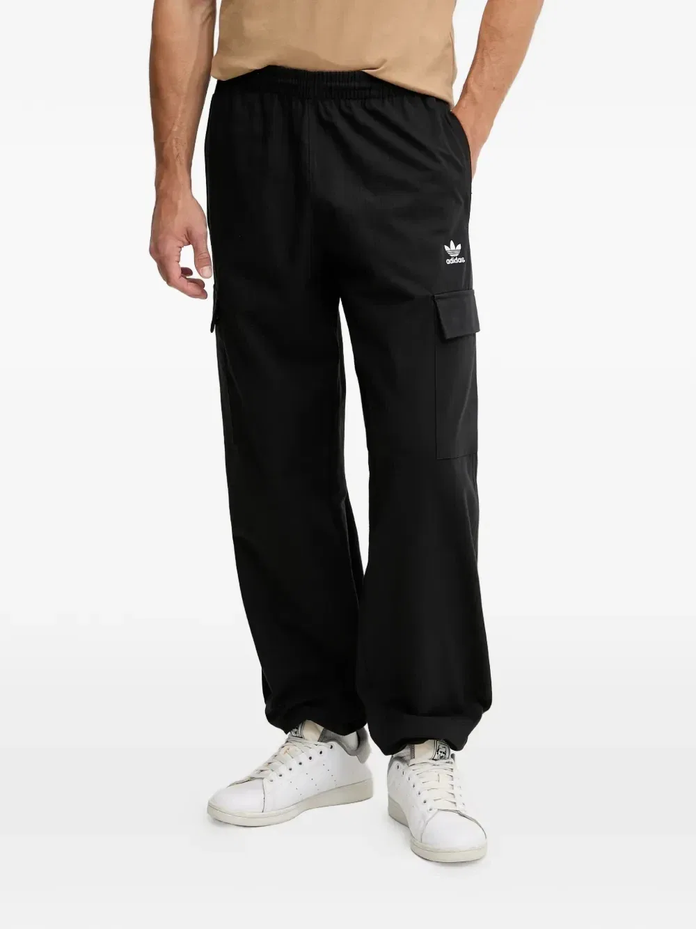 Карго-брюки из рипстопа с вышитым логотипом Adidas, черный