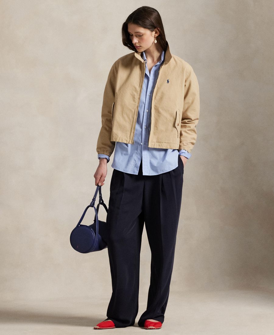 Женская холщовая куртка с воротником-стойкой Polo Ralph Lauren, Beige — фото 2