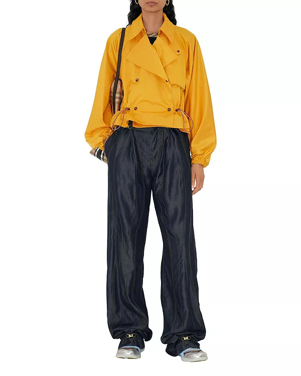 

Атласная куртка-тренч с капюшоном Burberry, желтый