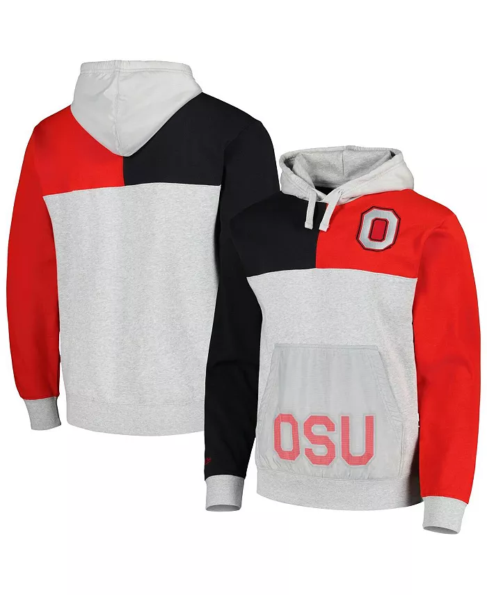 

Мужская толстовка с капюшоном Heather Gray Ohio State Buckeyes Tie-Breaker Mitchell & Ness