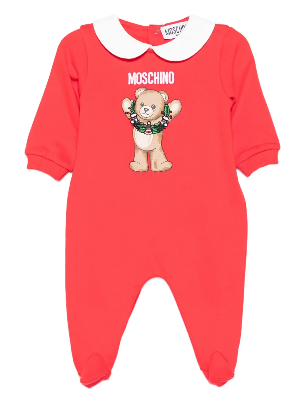

Пижама с воротником Питер Пэн Moschino Kids, красный