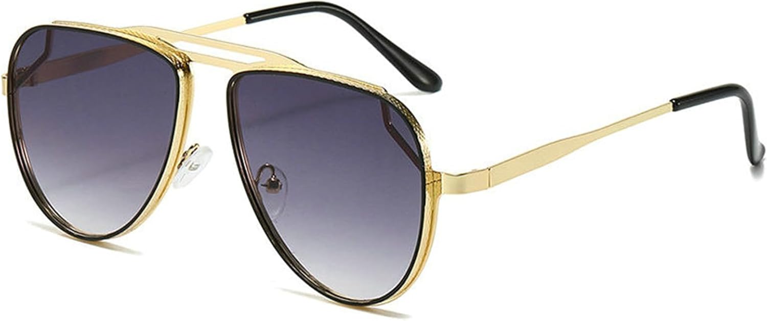 

Мужские солнцезащитные очки-пилот в стиле ретро с двойной перемычкой, градиентные линзы, защита от УФ-излучения UV400, модные женские солнцезащитные очки в серебристом панк-стиле helena, C1