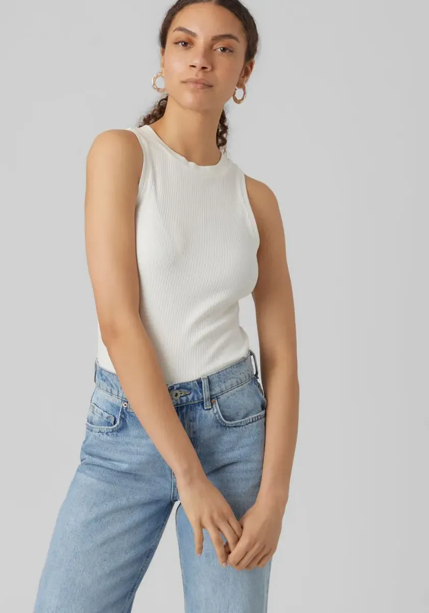 

Майка Vero Moda "VMLAVENDER SL TOP VMA JRS NOOS", с круглым вырезом, белый