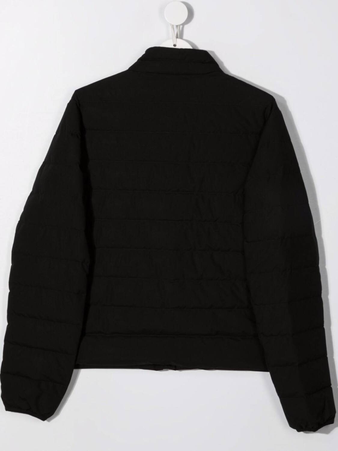 Emporio Armani Kids пуховик на молнии с нашивкой-логотипом, черный — фото 2