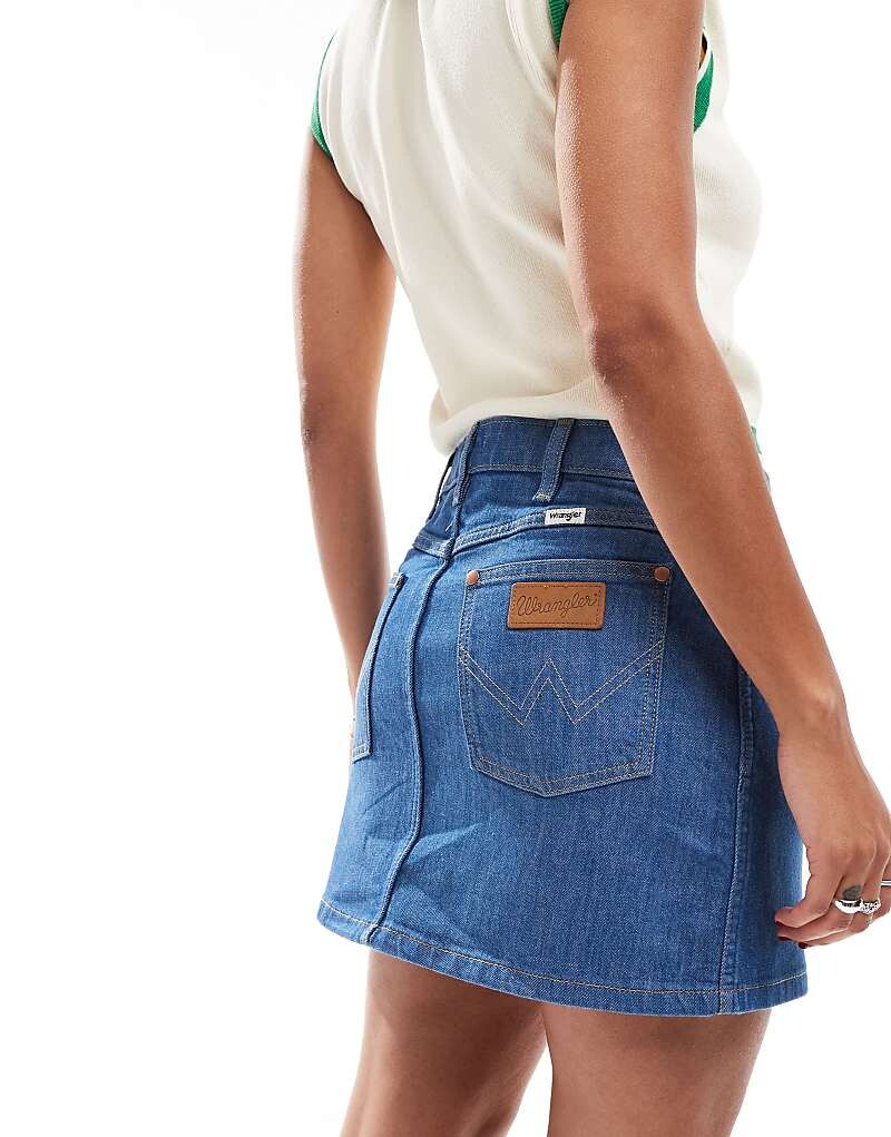 

Wrangler – Синяя джинсовая мини-юбка из трех частей