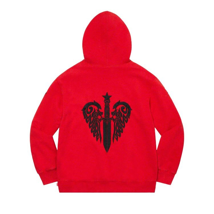 Толстовка Supreme x The Great China Wall Sword Hooded Sweatshirt Red, красный — фото 2