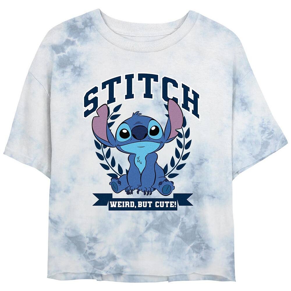 

Укороченная футболка с рисунком Stitch Crest для детей Disney's Lilo & Stitch Weird But Cute Stitch Crest Junior, цвет White Blue