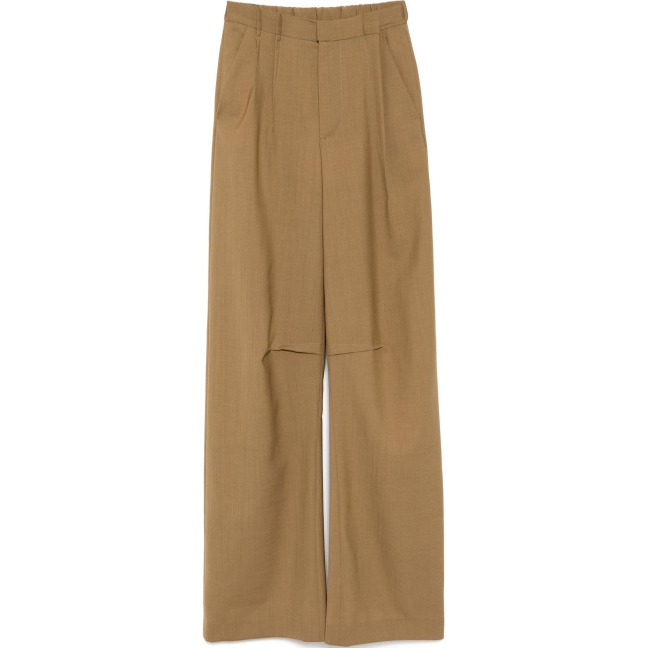 

Брюки с плиссировкой MM6 Maison Margiela, коричневый