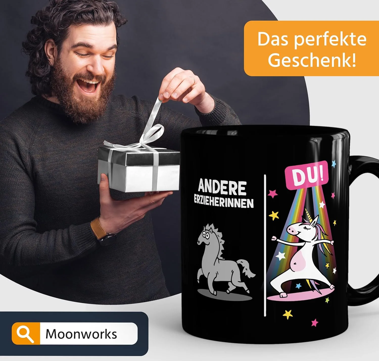 Кружка MoonWorks Unicorn Gift Teacher Farewell Nursery Other Architecture Black Standard — фото 4