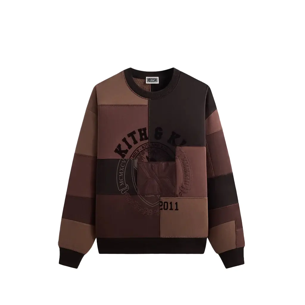 

Мужской свитшот Nelson из флиса с принтом пэчворк KITH, коричневый