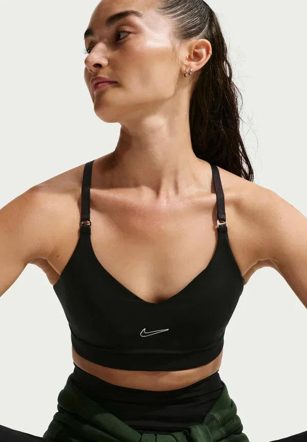 Спортивный бюстгальтер Nike Performance W nk df indy gls light support sports bra, черный — фото 4