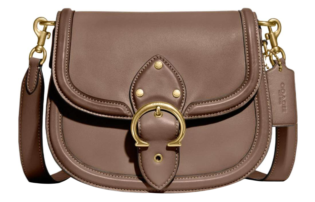 

Coach Кожаная сумка через плечо Beat, маленькая, женская, бежевого цвета