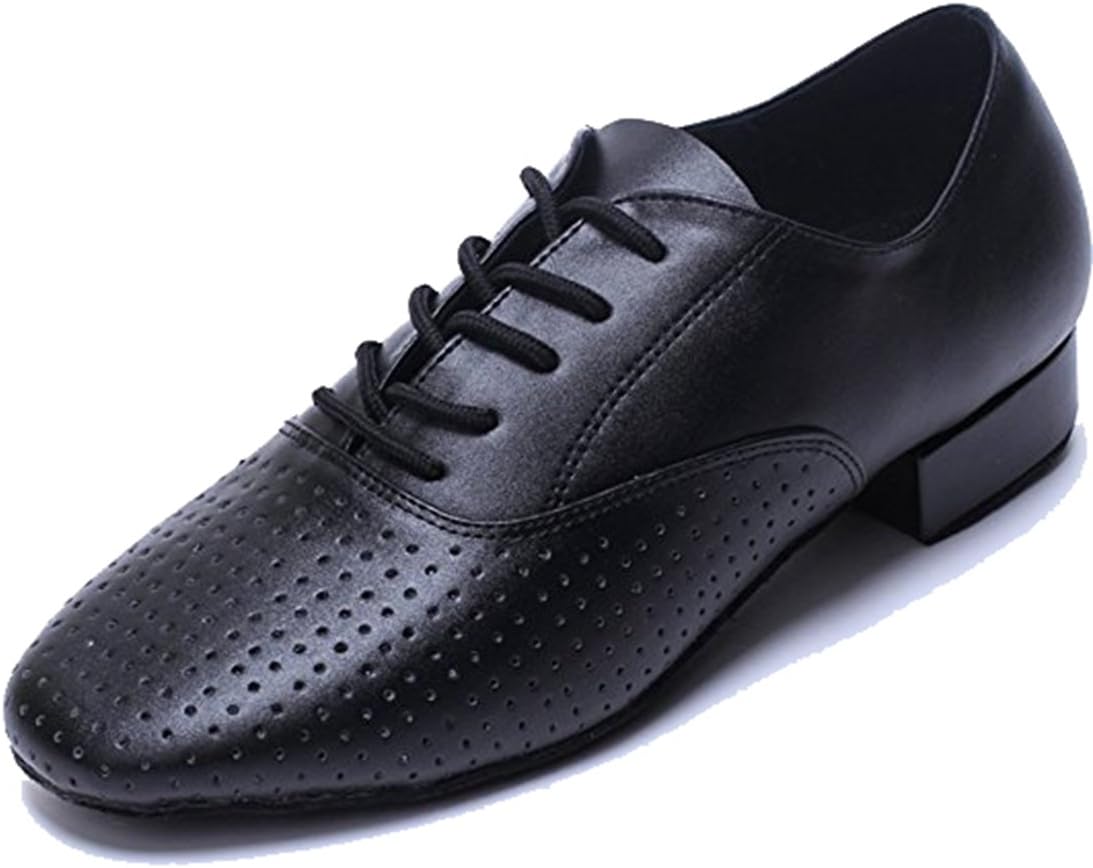 

Мужские стандартные классические танцевальные туфли с закрытым носком на шнуровке для социальной, сальсы, танго, джаза, румбы, бальных, латинских и современного танца Mgm-Joymod, черный