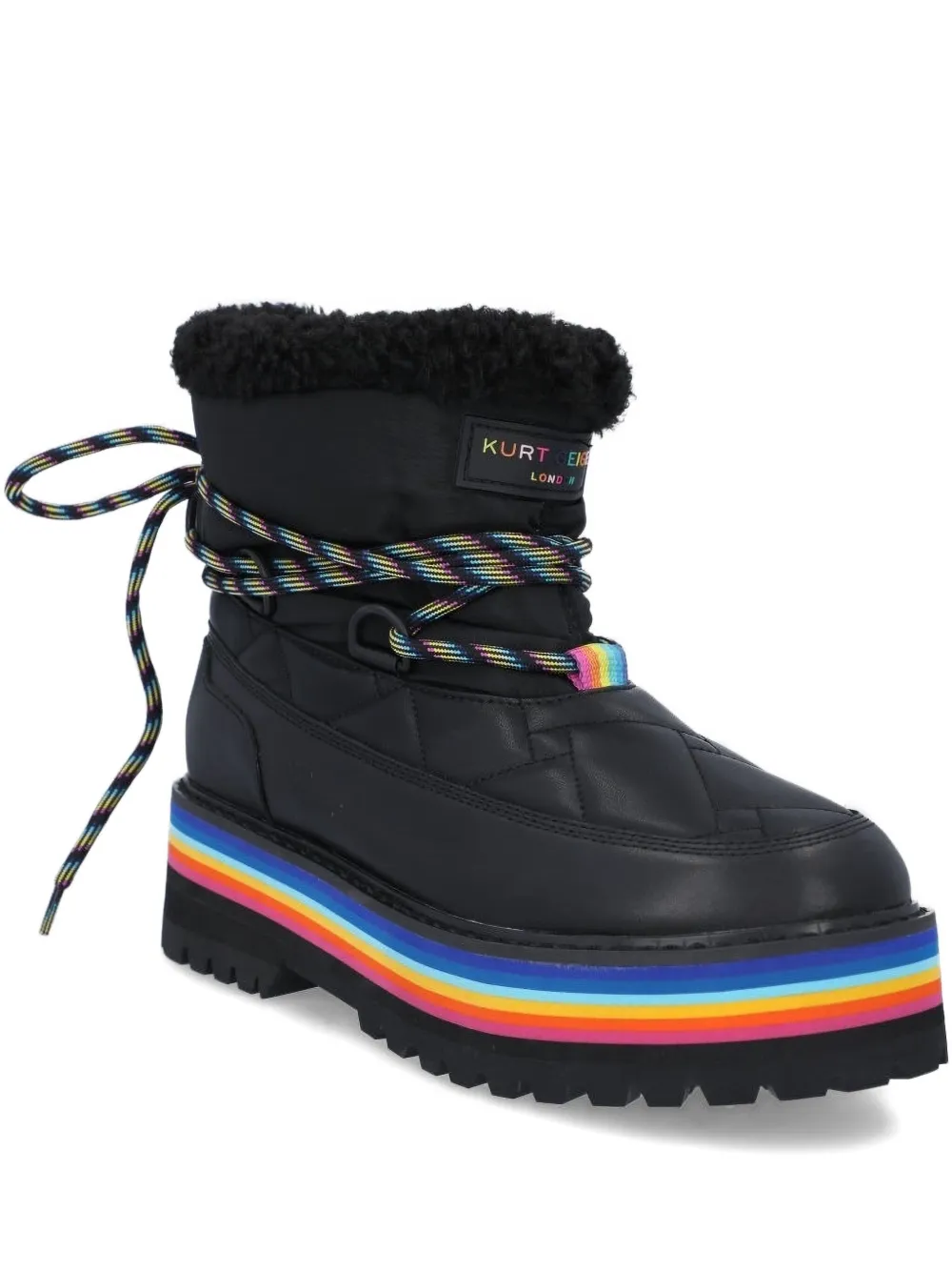 Стеганые сапоги с радужной подошвой Kurt Geiger London, черный