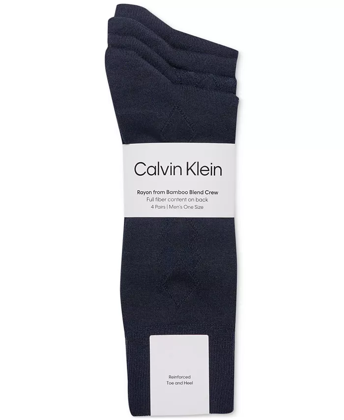Мужские классические носки, 4 пары Calvin Klein, синий — фото 2