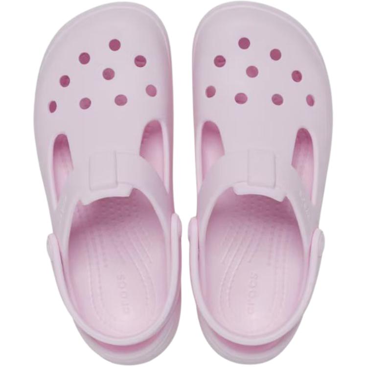 Классические противоскользящие износостойкие низкие детские сандалии Clog Kids' Crocs, розовый — фото 3