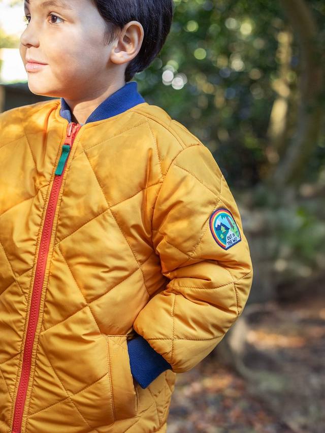 Детская куртка Robin стеганая реверсивная Frugi, Gold/Boat Blue — фото 4