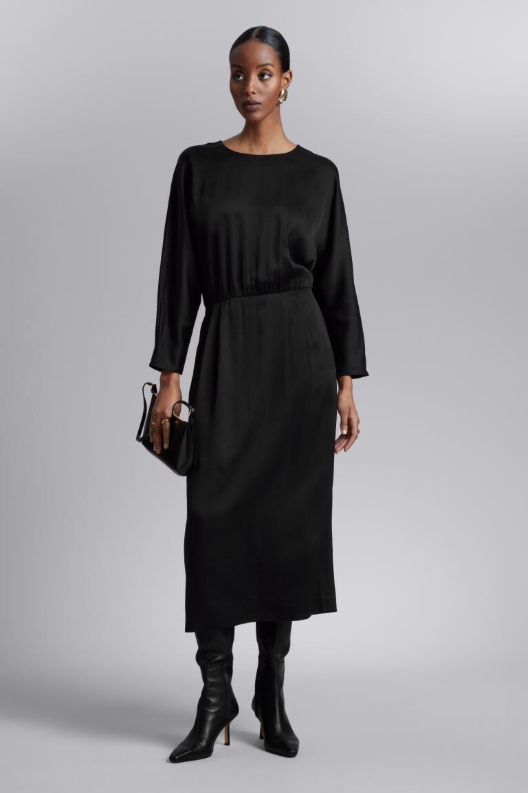 

Платье миди с открытой спиной H&M, черный