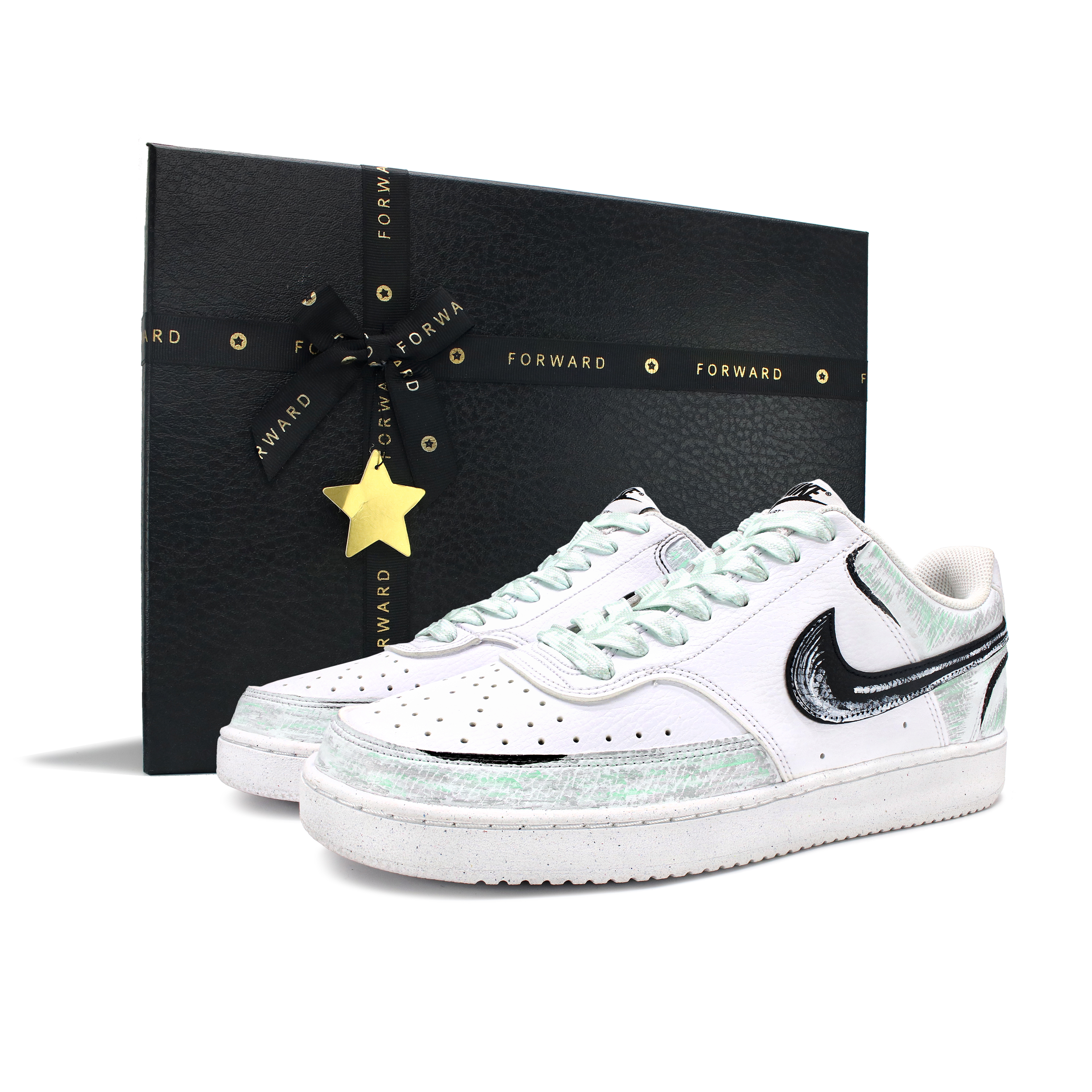 

Nike Кроссовки для скейтборда Court Vision 1 с противоскользящим износостойким верхом, мужские, белые, зеленые