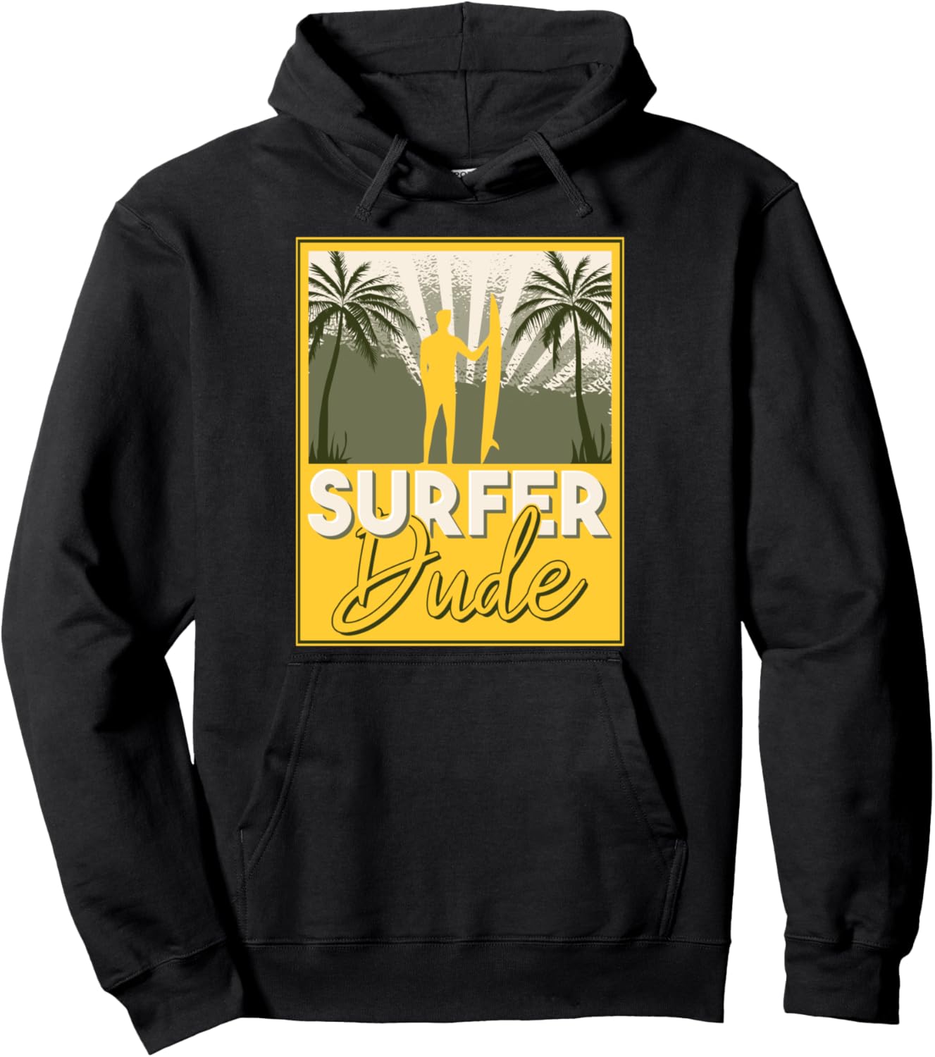 

Худи Surfer Dude Surfboard Surfing, черное Surfing Life Surfer Gift Accessories