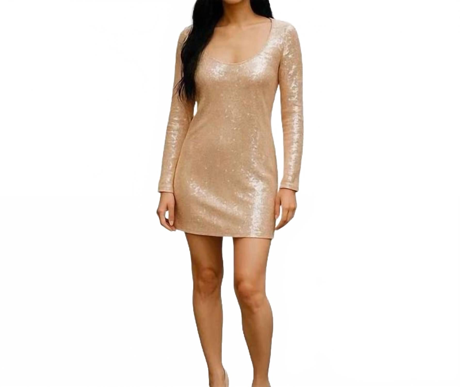 

Макки Секвин длинный рукав мини платье в коралловом Глинда Rumored