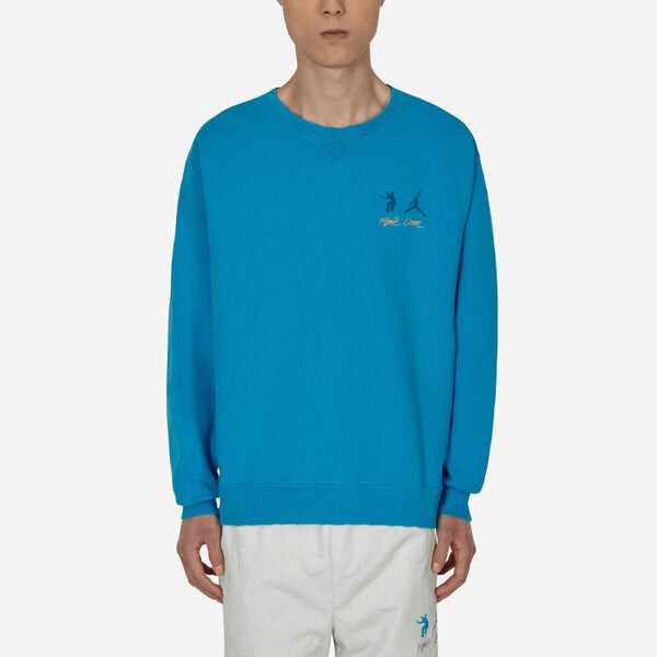 Толстовка Air Jordan x union Crossover SS22 Logo Solid Color Sleeve Sports Round Neck Asia Edition Blue, синий — фото 3