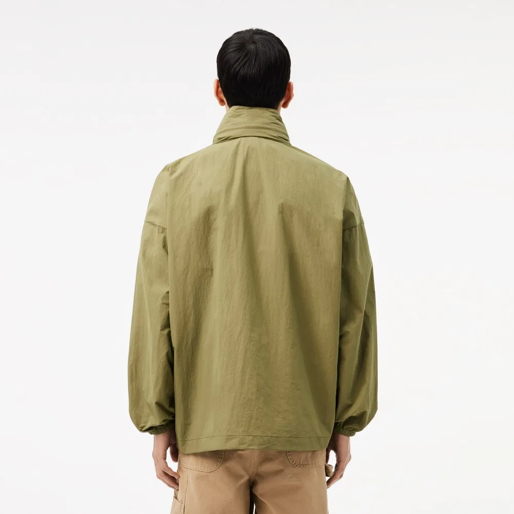 Мужская ветровка с передней вставкой хаки от Lacoste — фото 3