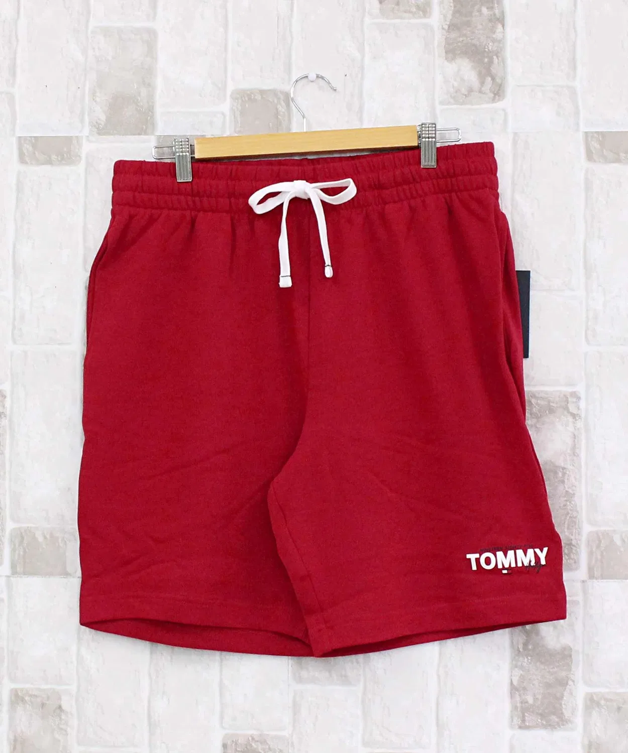 Спортивные шорты с логотипом Tommy Hilfiger из френч-терри, красные