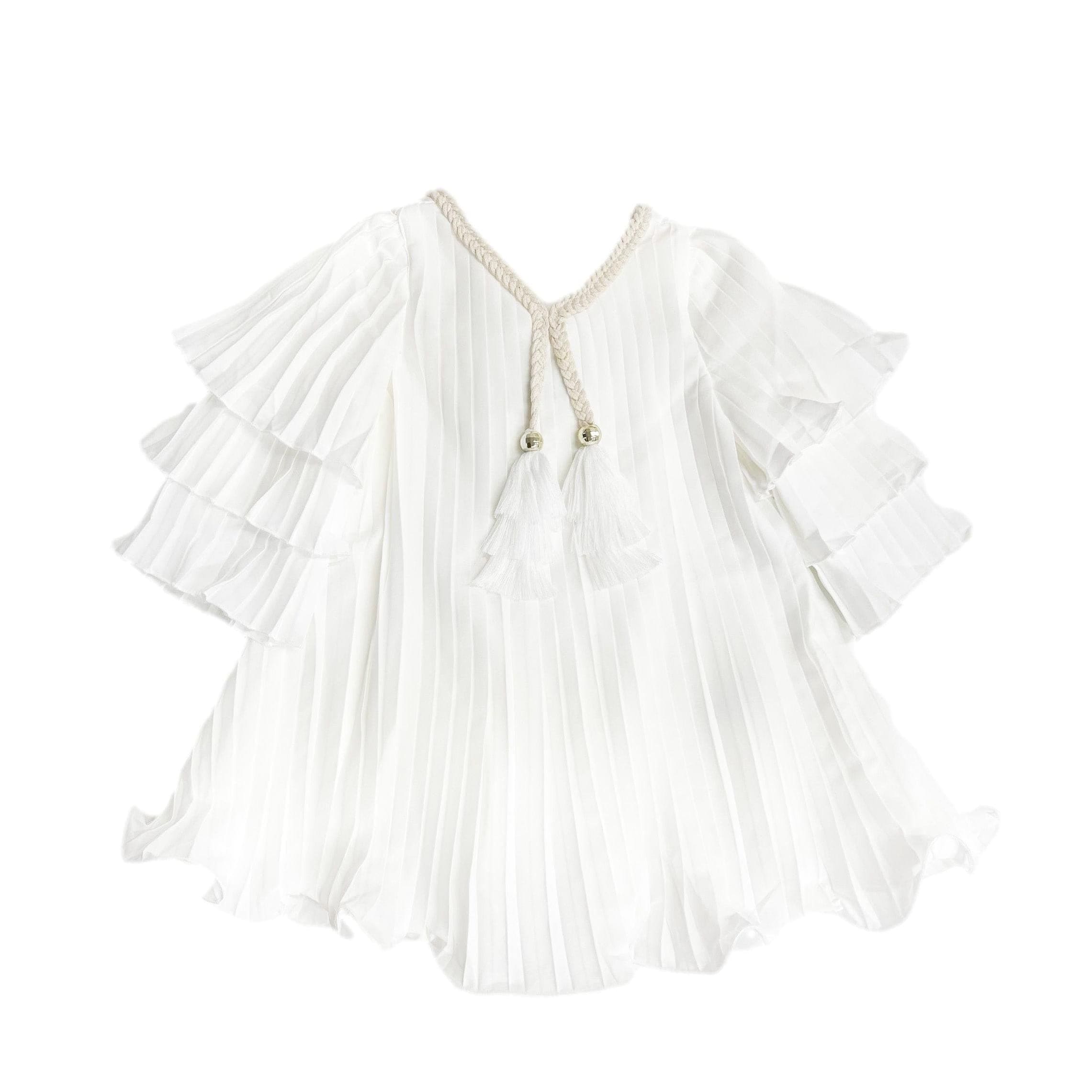 

Белое плиссированное платье Sienna Petite Maison Kids