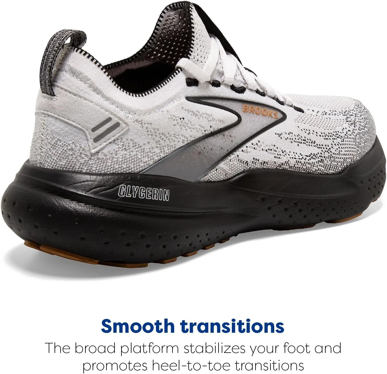 Мужские кроссовки Brooks Glycerin Stealthfit 21, белый/черный/серый — фото 3