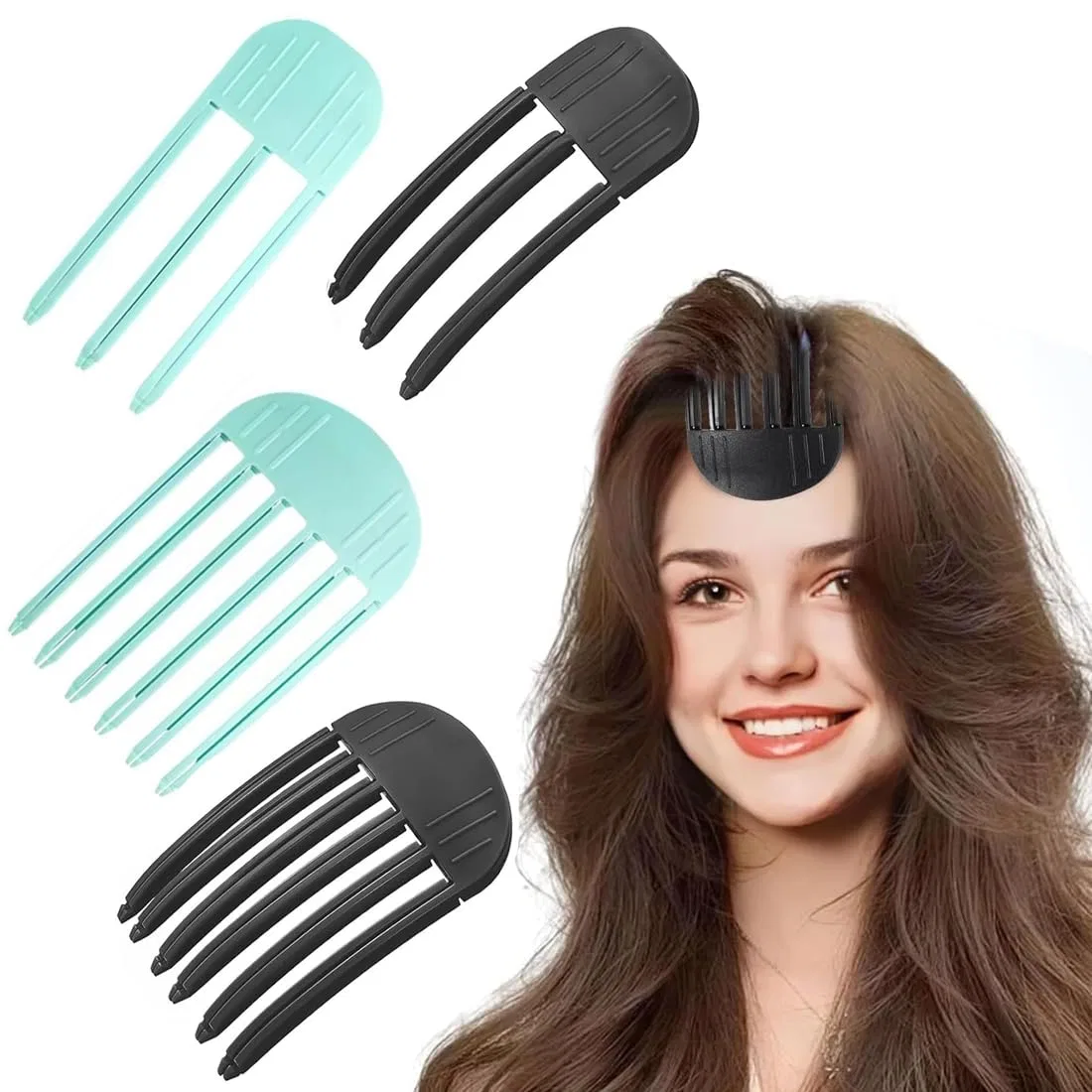 Заколки для прикорневого объема (4 шт.) Coyun, Black + Mint Green