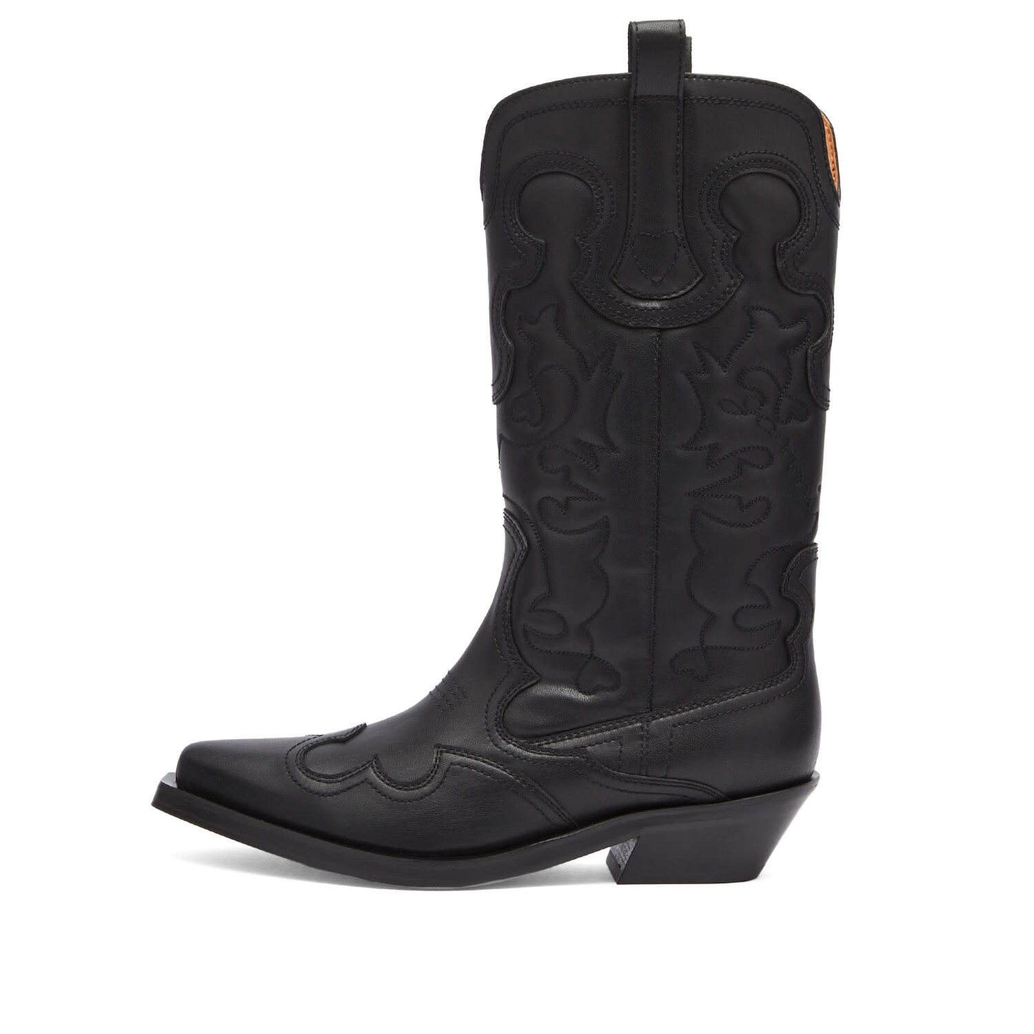 

Ботинки Ganni Embroidered Western Boot, черный